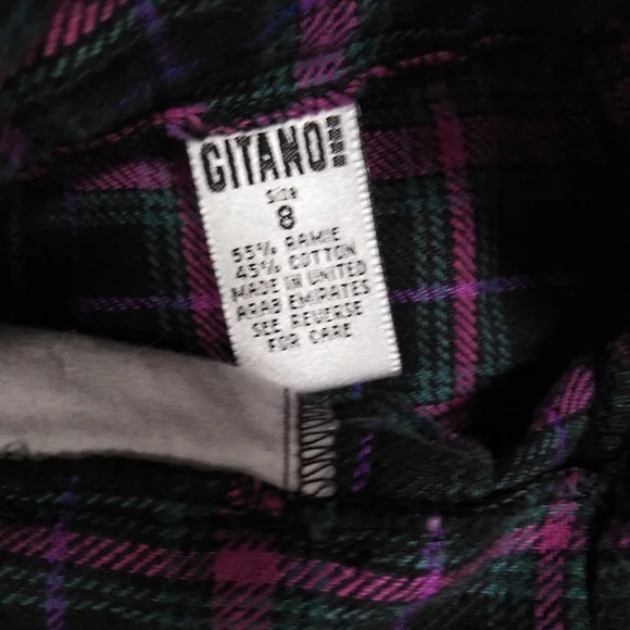 Vintage 80s 90s Gitano High Rise Plaid Cuffed Shorts Size 8 - Picture 4 of 7